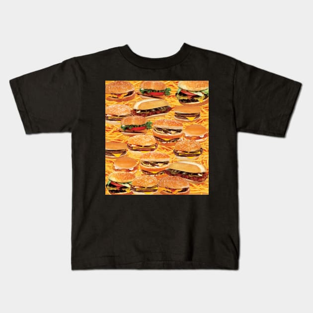 Hamburger and fries fast food extravaganza. Kids T-Shirt by Luggnagg